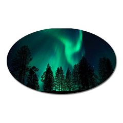 Aurora Northern Lights Phenomenon Atmosphere Sky Oval Magnet by Jancukart