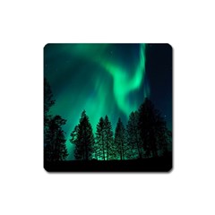 Aurora Northern Lights Phenomenon Atmosphere Sky Square Magnet