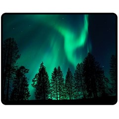 Aurora Northern Lights Phenomenon Atmosphere Sky One Side Fleece Blanket (medium)