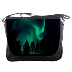 Aurora Northern Lights Phenomenon Atmosphere Sky Messenger Bag by Jancukart