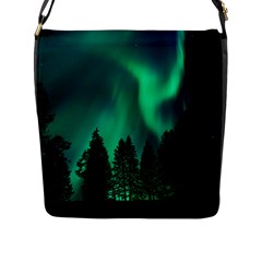 Aurora Northern Lights Phenomenon Atmosphere Sky Flap Closure Messenger Bag (l) by Jancukart