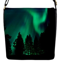 Aurora Northern Lights Phenomenon Atmosphere Sky Flap Closure Messenger Bag (s) by Jancukart