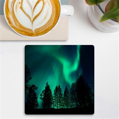 Aurora Northern Lights Phenomenon Atmosphere Sky Uv Print Square Tile Coaster  by Jancukart