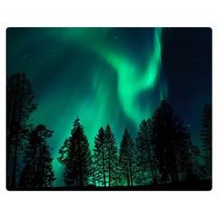 Aurora Northern Lights Phenomenon Atmosphere Sky One Side Premium Plush Fleece Blanket (medium) by Jancukart