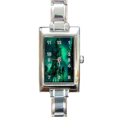 Aurora Northern Lights Celestial Magical Astronomy Rectangle Italian Charm Watch by Jancukart