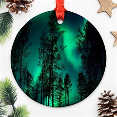 Aurora Northern Lights Celestial Magical Astronomy Ornament (round) by Jancukart