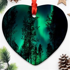 Aurora Northern Lights Celestial Magical Astronomy Ornament (heart)