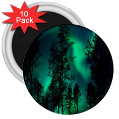 Aurora Northern Lights Celestial Magical Astronomy 3  Magnets (10 Pack)  by Jancukart