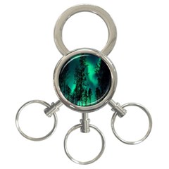 Aurora Northern Lights Celestial Magical Astronomy 3-ring Key Chain by Jancukart