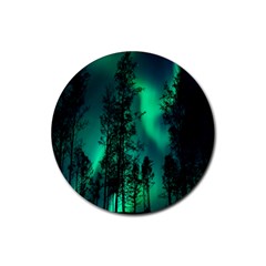 Aurora Northern Lights Celestial Magical Astronomy Rubber Coaster (round)