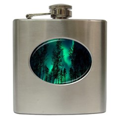 Aurora Northern Lights Celestial Magical Astronomy Hip Flask (6 Oz) by Jancukart