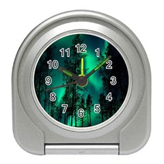 Aurora Northern Lights Celestial Magical Astronomy Travel Alarm Clock by Jancukart