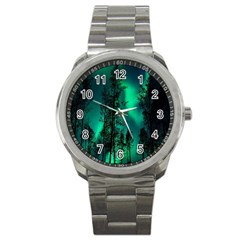 Aurora Northern Lights Celestial Magical Astronomy Sport Metal Watch