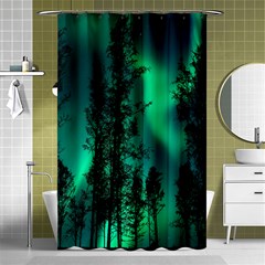 Aurora Northern Lights Celestial Magical Astronomy Shower Curtain 48  X 72  (small)  by Jancukart