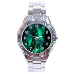 Aurora Northern Lights Celestial Magical Astronomy Stainless Steel Analogue Watch