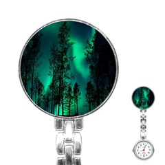 Aurora Northern Lights Celestial Magical Astronomy Stainless Steel Nurses Watch