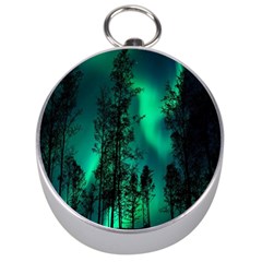 Aurora Northern Lights Celestial Magical Astronomy Silver Compasses by Jancukart