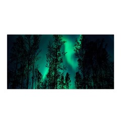 Aurora Northern Lights Celestial Magical Astronomy Satin Wrap 35  X 70  by Jancukart