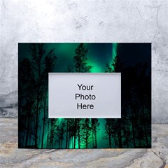 Aurora Northern Lights Celestial Magical Astronomy White Tabletop Photo Frame 4 x6  by Jancukart