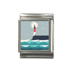 Lighthouse Ocean Nautical Sea Minimal Minimalist Italian Charm (13mm) by Pakemis