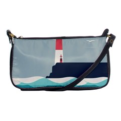 Lighthouse Ocean Nautical Sea Minimal Minimalist Shoulder Clutch Bag by Pakemis