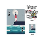 Lighthouse Ocean Nautical Sea Minimal Minimalist Playing Cards 54 Designs (Mini) Front - Spade6