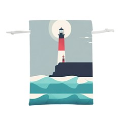 Lighthouse Ocean Nautical Sea Minimal Minimalist Lightweight Drawstring Pouch (m) by Pakemis