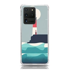 Lighthouse Ocean Nautical Sea Minimal Minimalist Samsung Galaxy S20 Ultra 6 9 Inch Tpu Uv Case