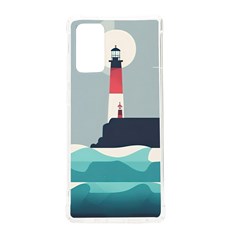 Lighthouse Ocean Nautical Sea Minimal Minimalist Samsung Galaxy Note 20 Tpu Uv Case by Pakemis