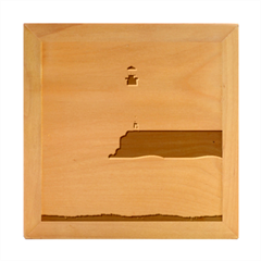 Lighthouse Ocean Nautical Sea Minimal Minimalist Wood Photo Frame Cube by Pakemis