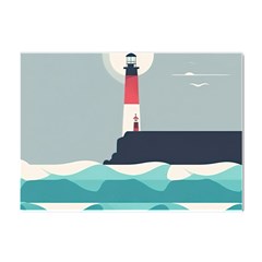 Lighthouse Ocean Nautical Sea Minimal Minimalist Crystal Sticker (a4) by Pakemis