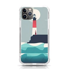 Lighthouse Ocean Nautical Sea Minimal Minimalist Iphone 11 Pro 5 8 Inch Tpu Uv Print Case by Pakemis