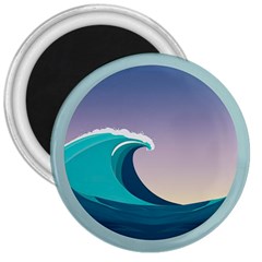 Tsunami Tidal Wave Wave Minimalist Ocean Sea 4 3  Magnets by Pakemis