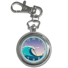 Tsunami Tidal Wave Wave Minimalist Ocean Sea 4 Key Chain Watches by Pakemis