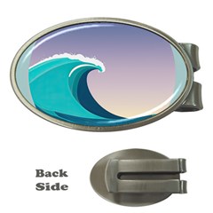 Tsunami Tidal Wave Wave Minimalist Ocean Sea 4 Money Clips (oval)  by Pakemis