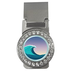 Tsunami Tidal Wave Wave Minimalist Ocean Sea 4 Money Clips (cz)  by Pakemis