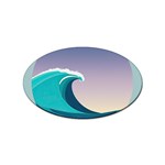 Tsunami Tidal Wave Wave Minimalist Ocean Sea 4 Sticker (Oval) Front