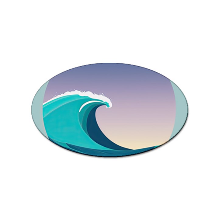 Tsunami Tidal Wave Wave Minimalist Ocean Sea 4 Sticker (Oval)