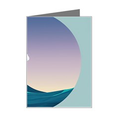 Tsunami Tidal Wave Wave Minimalist Ocean Sea 4 Mini Greeting Card by Pakemis