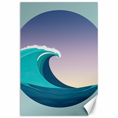 Tsunami Tidal Wave Wave Minimalist Ocean Sea 4 Canvas 12  X 18  by Pakemis