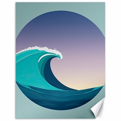 Tsunami Tidal Wave Wave Minimalist Ocean Sea 4 Canvas 18  X 24  by Pakemis