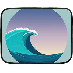 Tsunami Tidal Wave Wave Minimalist Ocean Sea 4 Fleece Blanket (mini) by Pakemis