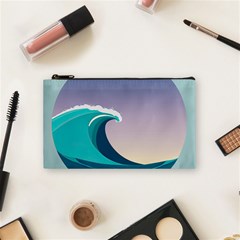 Tsunami Tidal Wave Wave Minimalist Ocean Sea 4 Cosmetic Bag (small) by Pakemis