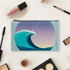 Tsunami Tidal Wave Wave Minimalist Ocean Sea 4 Cosmetic Bag (medium) by Pakemis