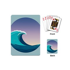 Tsunami Tidal Wave Wave Minimalist Ocean Sea 4 Playing Cards Single Design (mini) by Pakemis