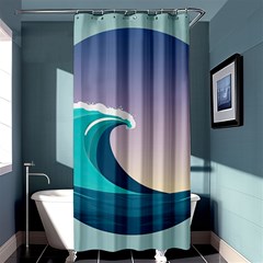 Tsunami Tidal Wave Wave Minimalist Ocean Sea 4 Shower Curtain 36  X 72  (stall)  by Pakemis