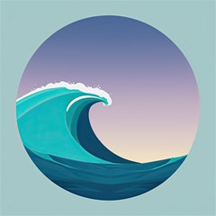 Tsunami Tidal Wave Wave Minimalist Ocean Sea 4 Play Mat (square) by Pakemis