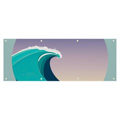 Tsunami Tidal Wave Wave Minimalist Ocean Sea 4 Banner And Sign 8  X 3  by Pakemis