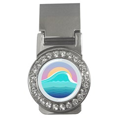 Tsunami Tidal Wave Wave Minimalist Ocean Sea Money Clips (cz)  by Pakemis