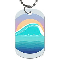 Tsunami Tidal Wave Wave Minimalist Ocean Sea Dog Tag (one Side) by Pakemis